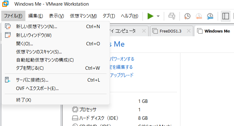 Pantalla de Exportación de VMware